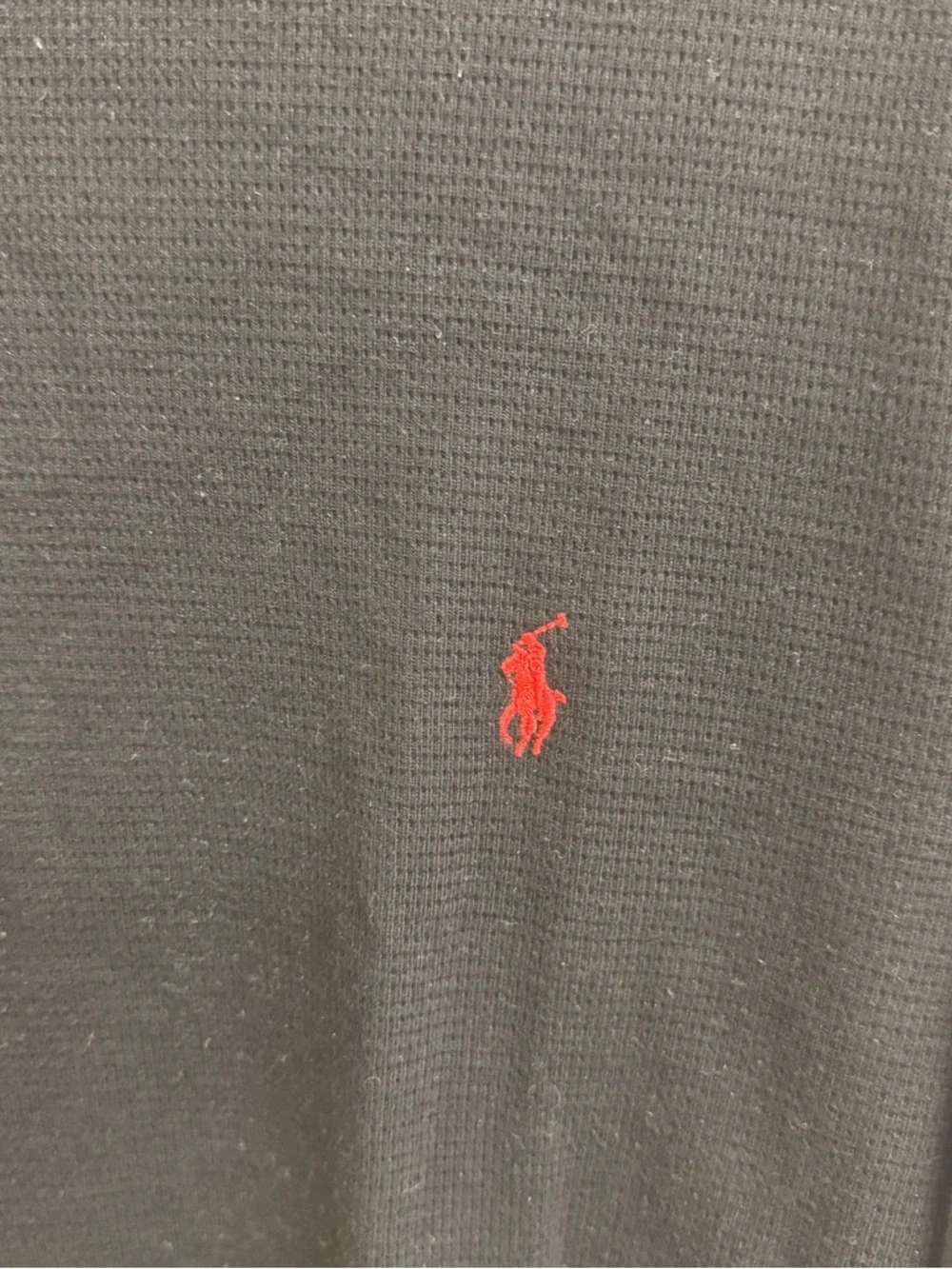 Polo Ralph Lauren Shirt Black Red Pony Long-Sleeve Thermal Sleepwear Medium